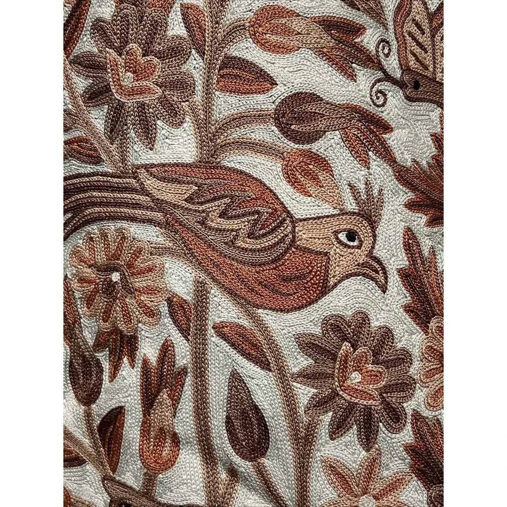Handmade Crewel‎ Embroidered Tree of Life rug carpet Bird Floral Tapestry 36x56